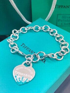 Tiffany & Co. Silver Heart Charm Bracelet